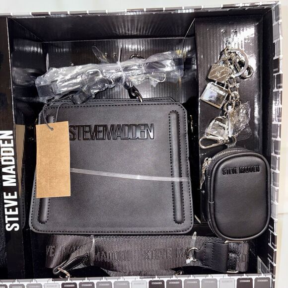 Steve Madden Gift Set Cross Body Straps Scarf Luggage Tag Earbud Case Blue More - Picture 10 of 10